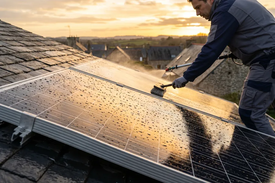 Nettoyage de panneaux solaires dans le pays de Redon
