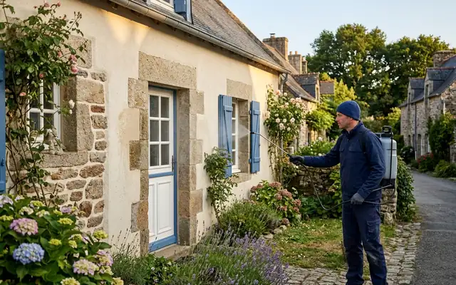 Traitement — nettoyage de façade dans le pays de Redon
