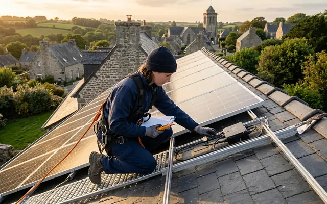 Contrôle — nettoyage de panneaux solaires dans le pays de Redon