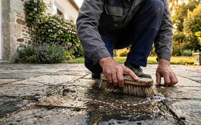Brossage — nettoyage de terrasse dans le pays de Redon
